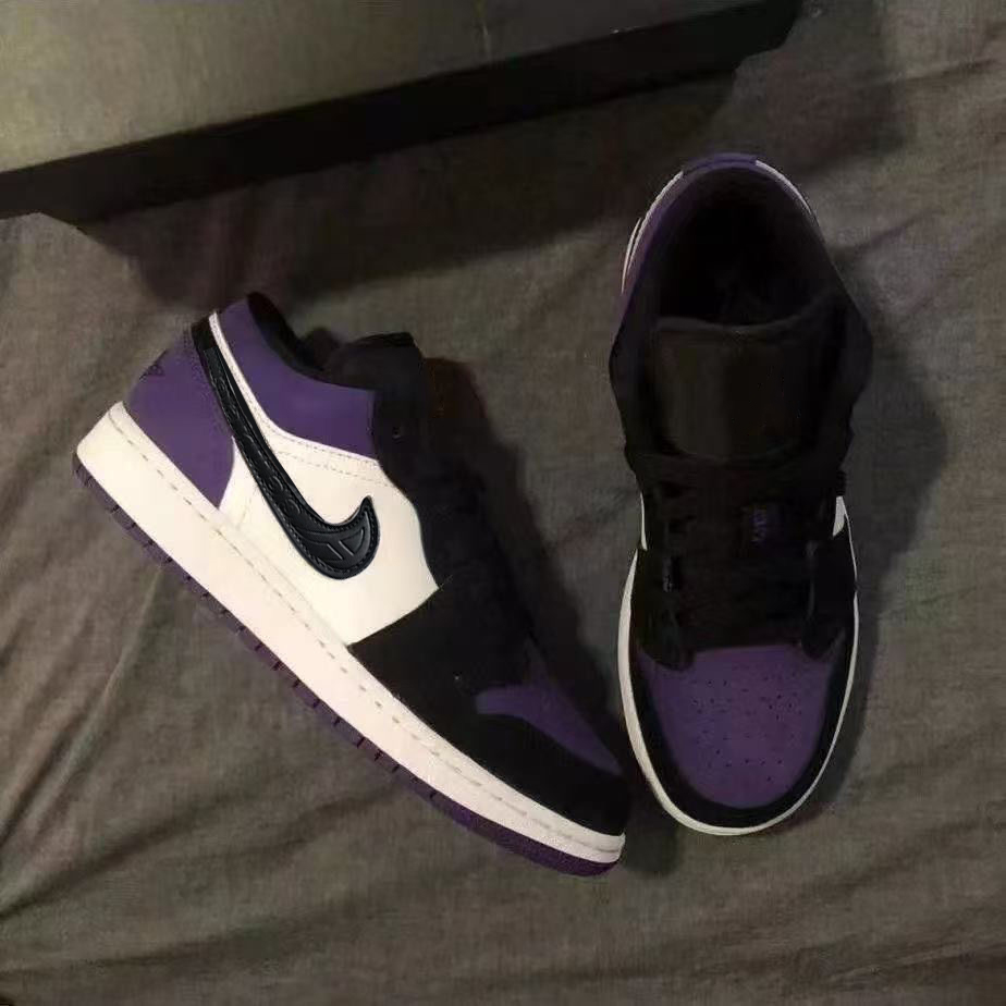 aj官网联名空军一号1黑紫脚趾板鞋low低帮烟灰男女儿童爆款莆田