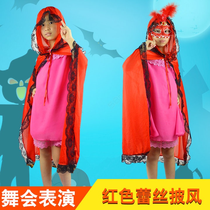 万圣节小红帽演出服披风成人儿童cosplay表演角色扮演服猎人狼妈