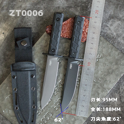 百浓PSRK ZT0006 户外小直刀 CPM-3V 战术防生生存高硬度DLC