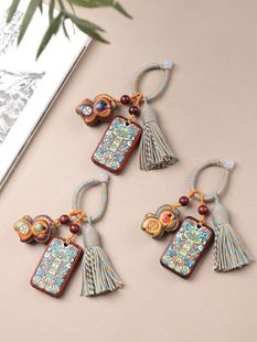 平安顺遂彩虹马创意彩绘平安无事牌钥匙扣背包扣精美挂件节日礼品