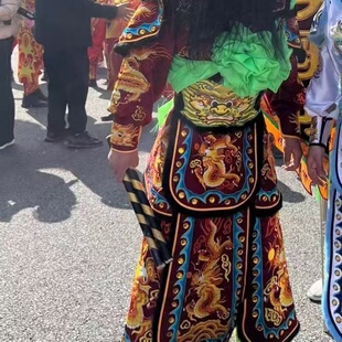 潮阳英歌正龙战甲水浒好汉服饰关胜服装潮汕英歌舞武术演出服