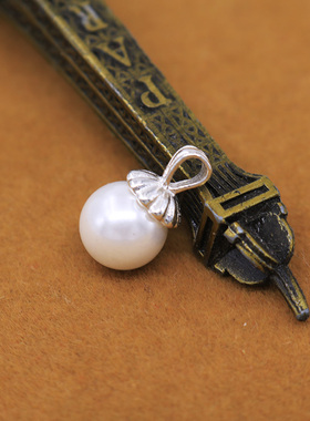 diy托盘珍珠圆形蜜蜡镶嵌吊坠