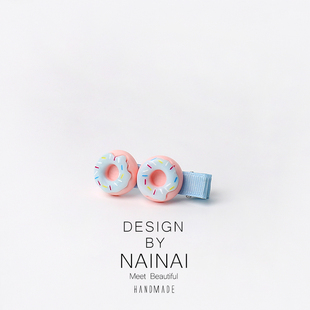 日韩新款仿真甜甜圈可爱少女卡通趣味边夹刘海侧边碎发搞怪发夹