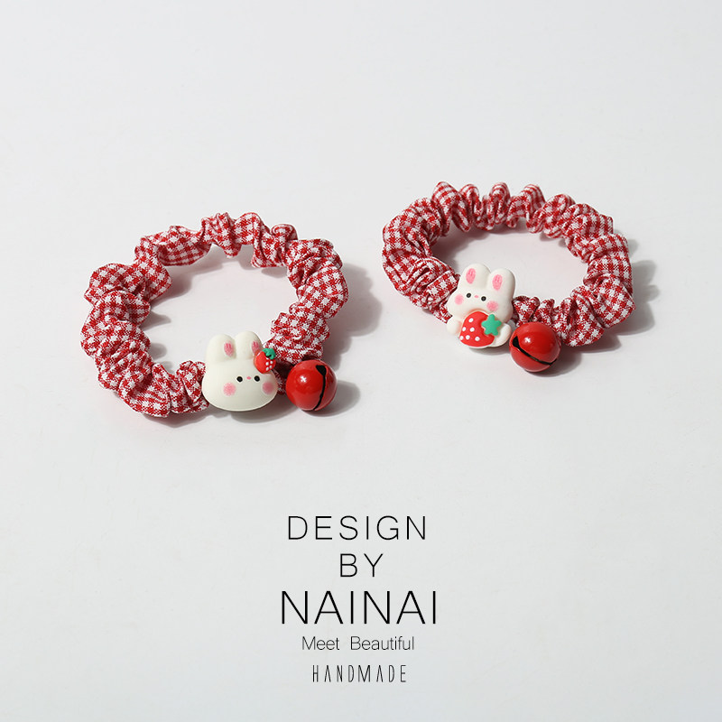 可爱草莓小兔子格子发绳甜美少女头绳网红ins大肠发圈发饰,饰品/流行首饰/时尚饰品新,发饰,淘宝优惠券,粉丝福利购,淘宝优惠卷