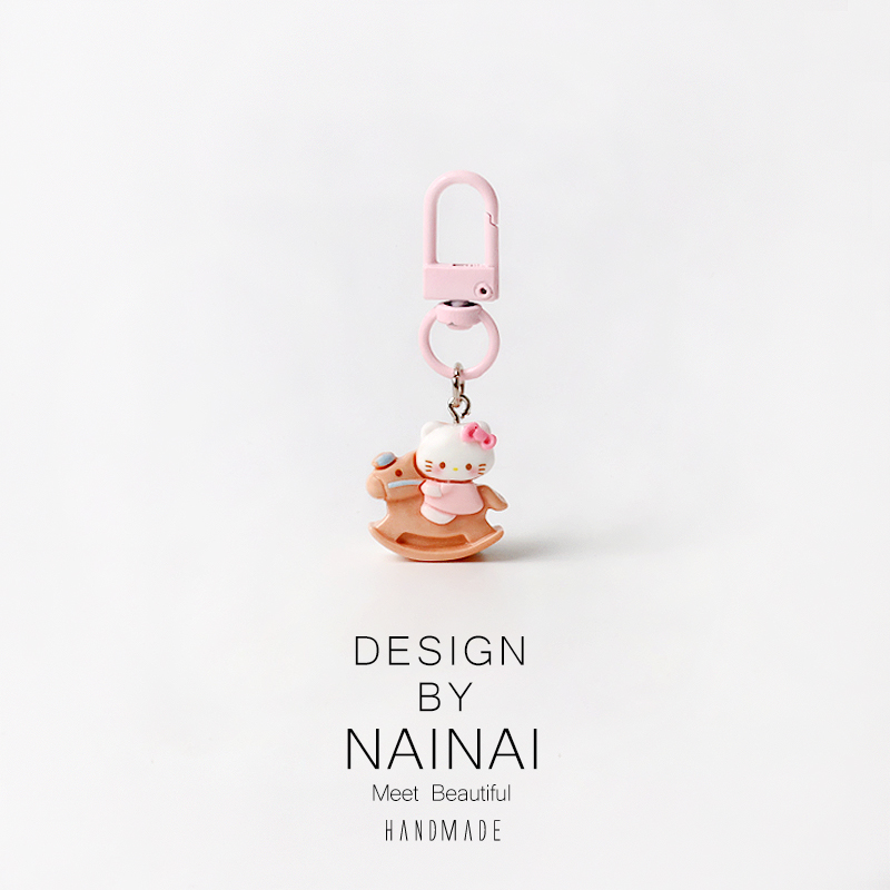 甜美俏皮粉色kt猫钥匙扣可爱背包包包挂件情侣小礼品钥匙链挂饰