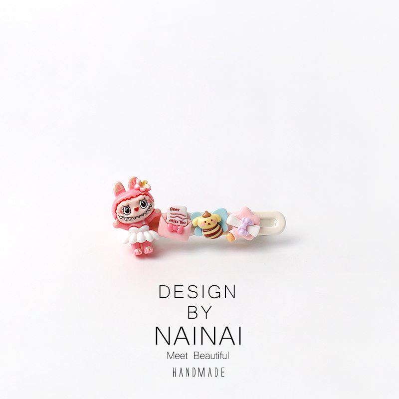 萌萌文艺运动兔耳拉布布发夹卡通碎发夹少女刘海夹可爱侧边夹发饰