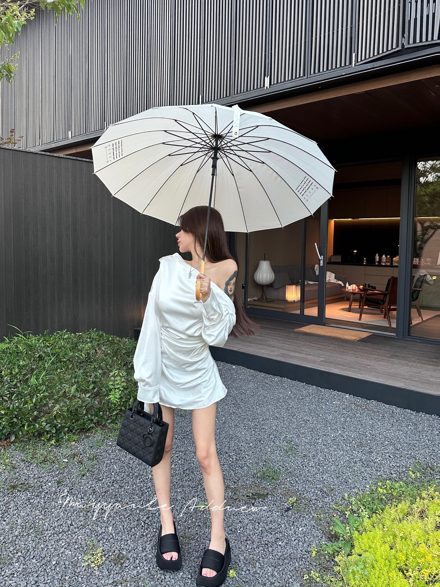 七折捡漏【白色人鱼姬】不规则衬衫连衣裙23路肩褶皱长袖衬衫短裙