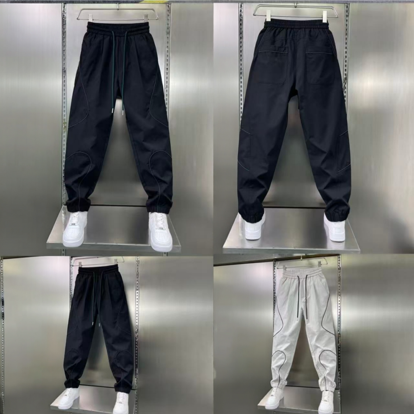 秋季上新潮流拼接束脚裤男士