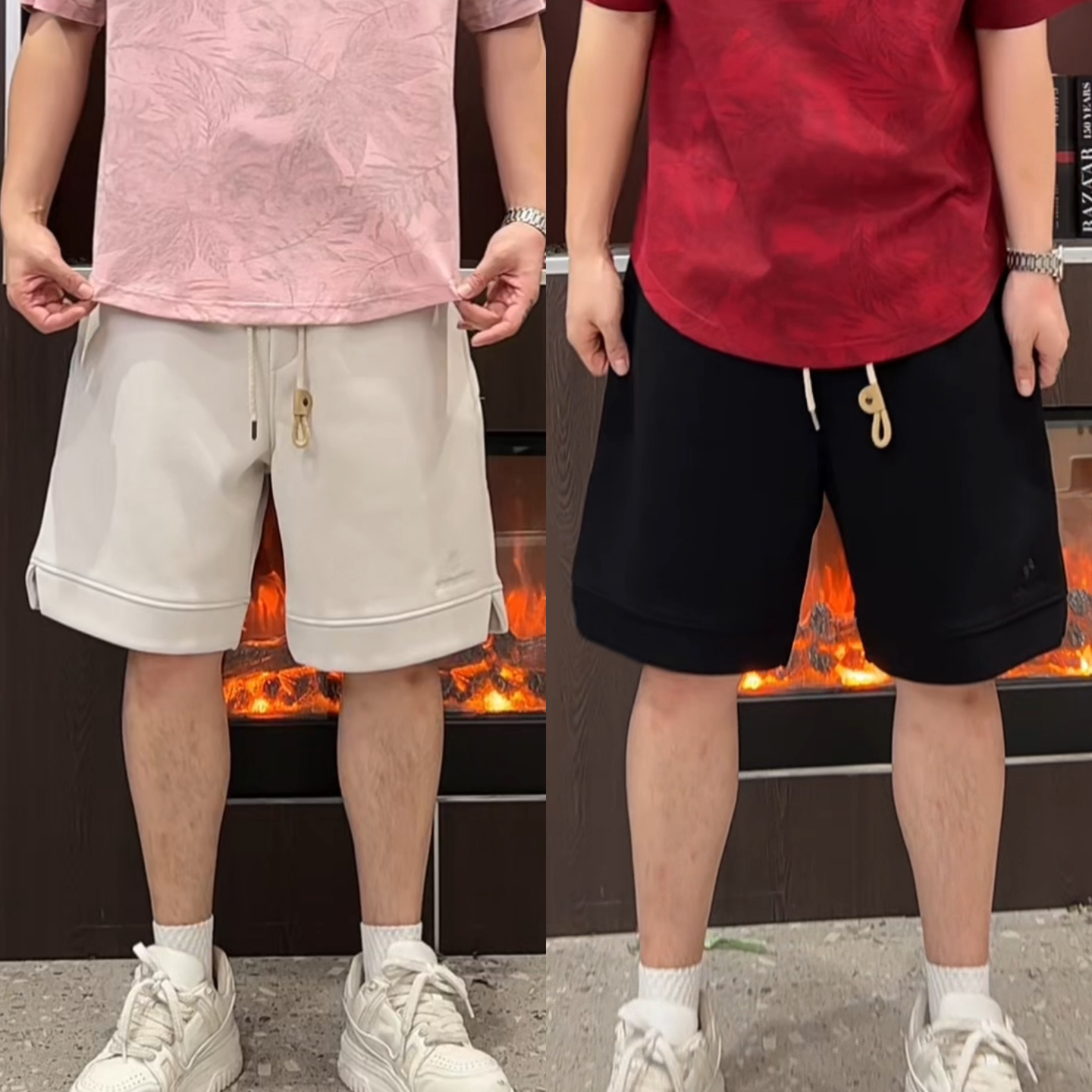 潮流个性百搭四叶草男士短裤夏季新品高品质炫彩酷帅透气五分裤潮