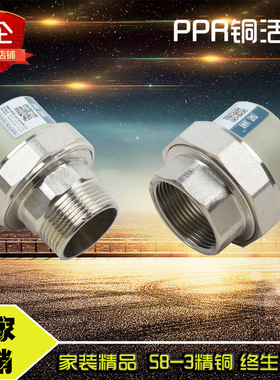 PPR活接头灰色外丝活接ppr内丝活接头铜暖气水管活接4分 6分1寸