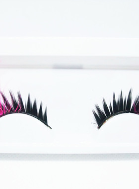 浓密睫毛眼尾紫色加长羽毛夸张假睫毛实拍新款舞台彩妆YM48
