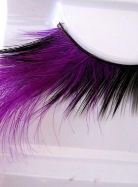 浓密睫毛眼尾紫色加长羽毛夸张假睫毛实拍新款舞台彩妆YM19