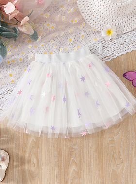 女童洋气tutu短裙儿童半身裙夏季白色半裙蓬蓬纱宝宝百搭公主裙子