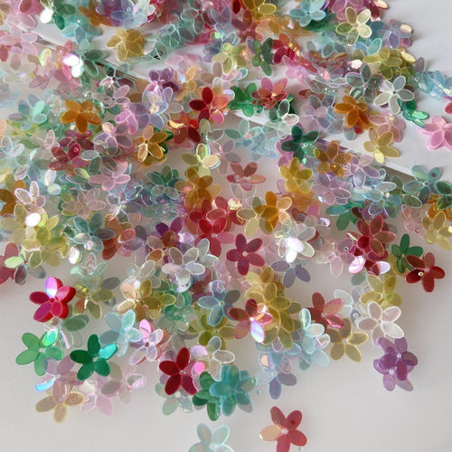 特种油彩花朵手缝亮片