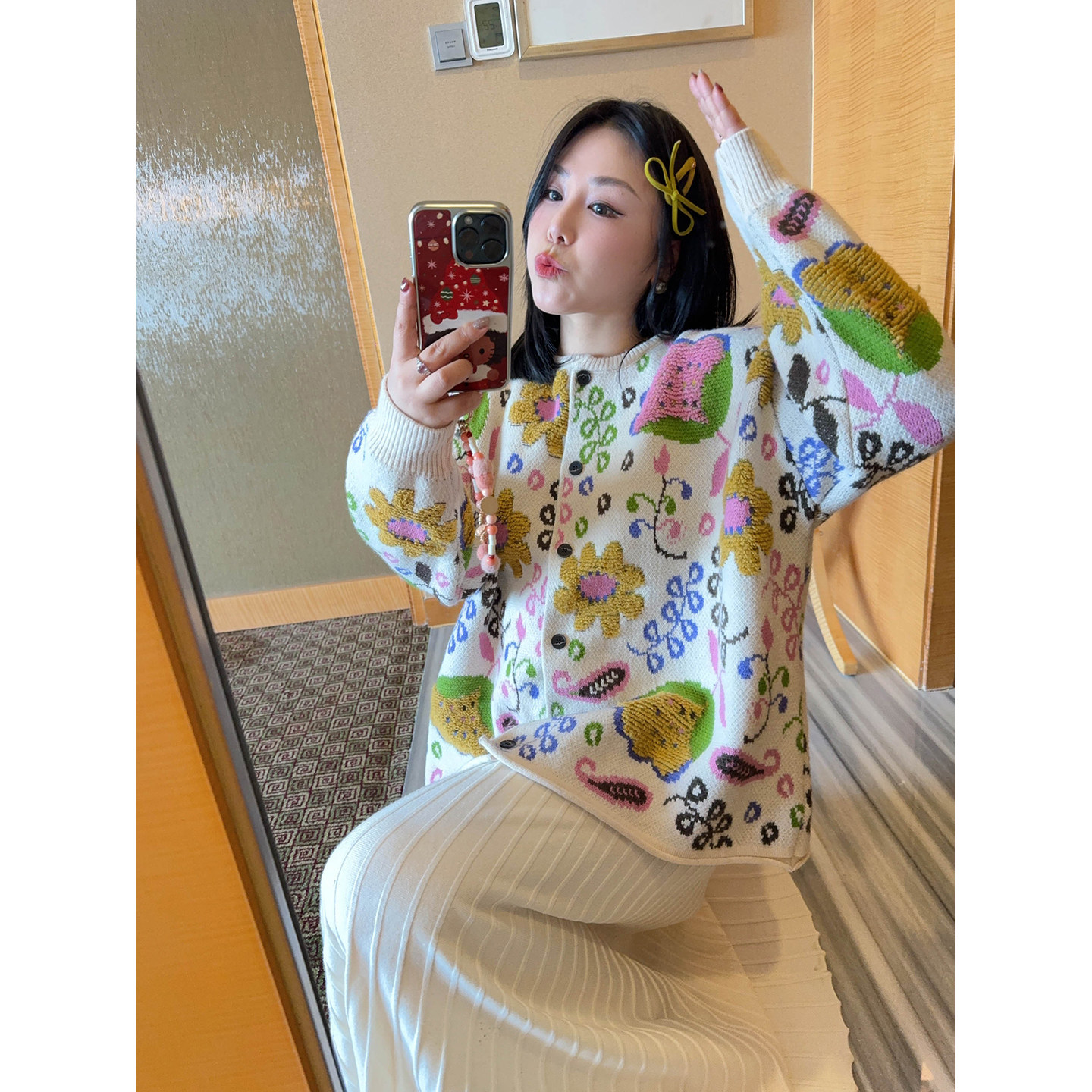 VOGANA戛纳家大码女装节日复古花卉双面毛巾绣针织保暖毛衣开衫冬,女装/女士精品,大码内搭,淘宝优惠券,粉丝福利购,淘宝优惠卷