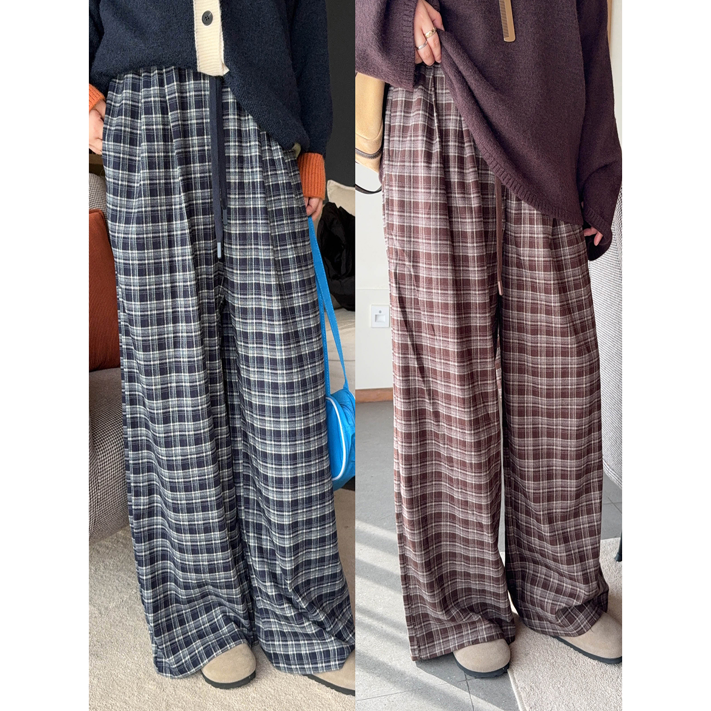 VOGANA戛纳家大码女装慵懒通勤松弛主义高腰显瘦大长腿阔腿直筒裤