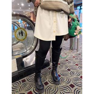 vogana戛纳家大码原创时髦混搭打底神器下摆叠穿内搭遮胯显瘦屁帘