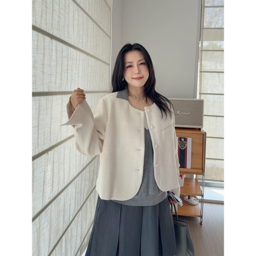 【9/21晚八点开售】胖mm韩系温柔外套2026新款显瘦宽松遮肉短上衣