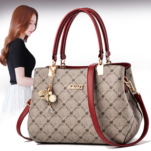 拼色女包2024新款韩版印花时尚女士手提包春潮流行百搭单肩斜挎包