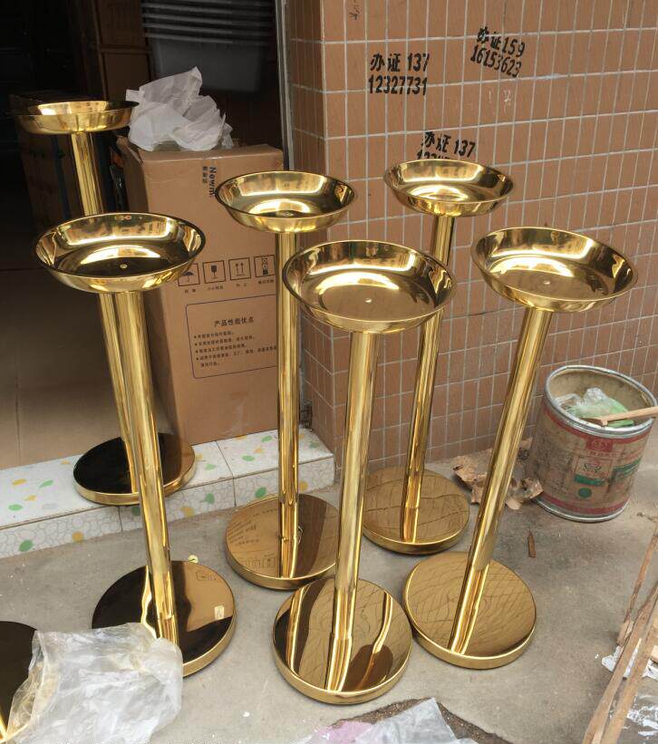 开业礼仪剪彩花柱金柱 剪彩用品罗马花柱钛金礼仪鲜花架立柱
