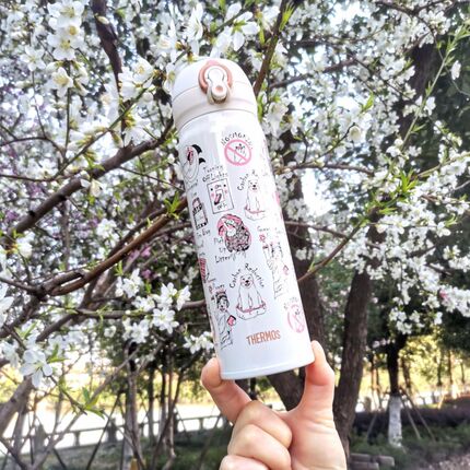 膳魔师儿童保温杯JNL-502北极熊不锈钢水杯学生卡通水壶 500ml
