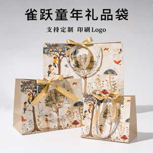 创意卡通礼品袋高级感漫画礼品袋儿童生日伴手礼袋包装纸袋