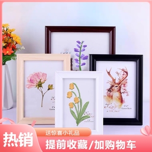 简约实木纤板创意照片摆台挂墙678寸10寸A4儿童相框相架画框 包邮