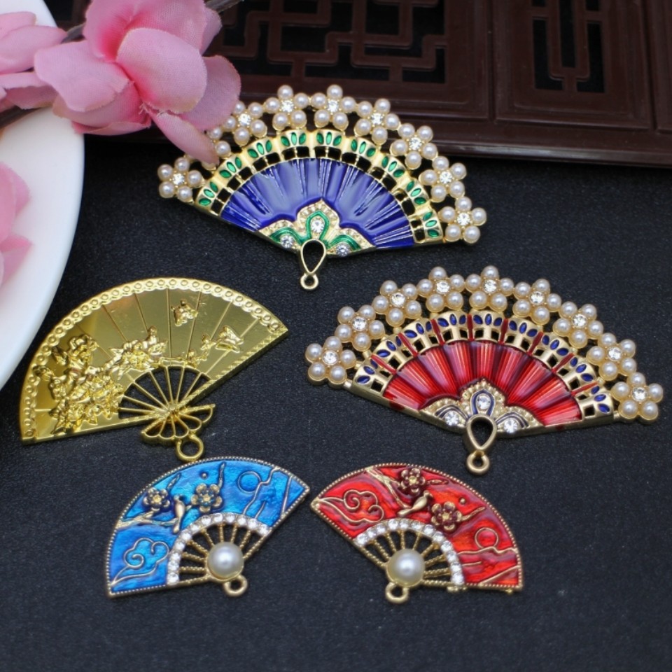国古风滴油仿烧蓝折扇扇子合金材质配件 手工DIY发簪团扇饰品材料,饰品/流行首饰/时尚饰品新,其他DIY饰品配件,淘宝优惠券,粉丝福利购,淘宝优惠卷
