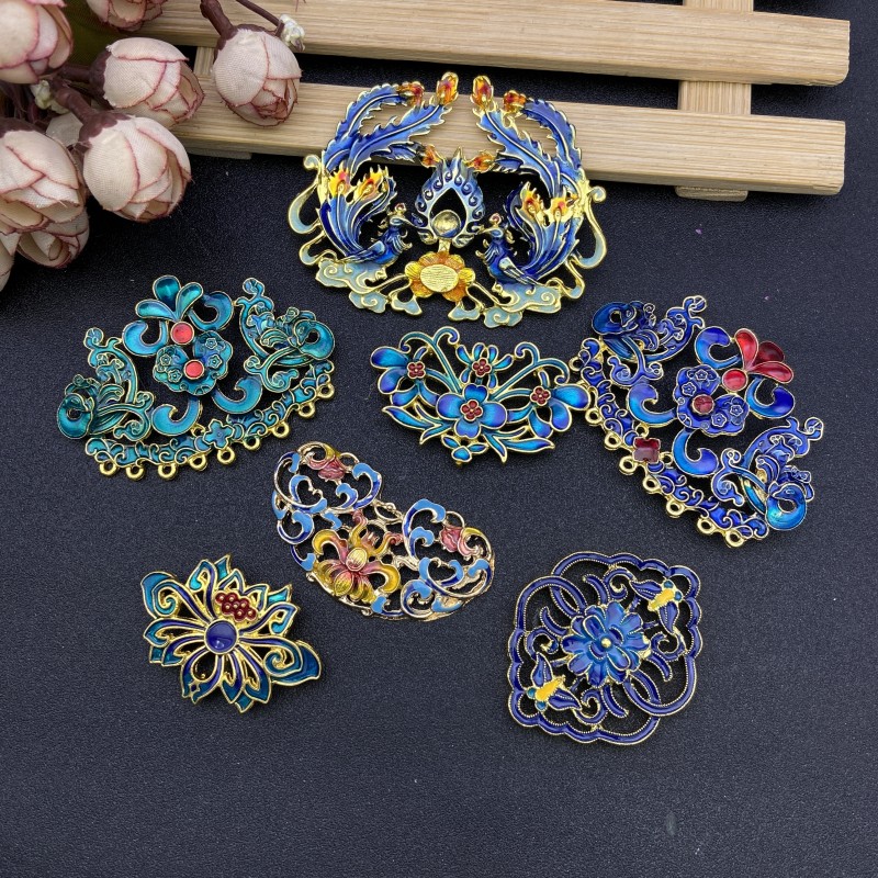 合金景泰蓝烧兰皇冠手工配件