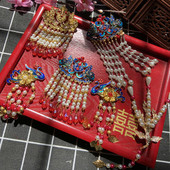 新娘秀禾长柄团扇半成品流苏挂饰穗子吊坠景泰蓝凤凰流苏装 饰材料