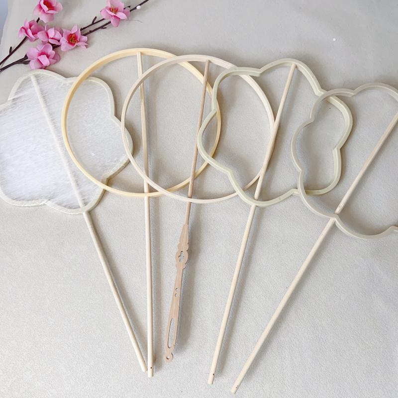 手工DIY蚕丝扇骨架框架