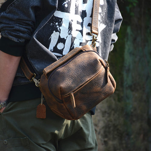 斜挎包真皮复古相机包牛皮男包