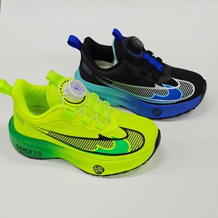 2026春季新款儿童旋转纽扣运动鞋男童休闲鞋中童双网软底超轻跑鞋