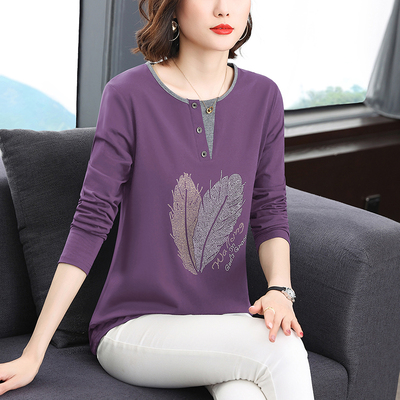 纯棉打底衫女装长袖t恤上衣洋气