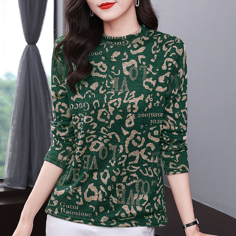 加绒打底衫女长袖t恤半高领上衣