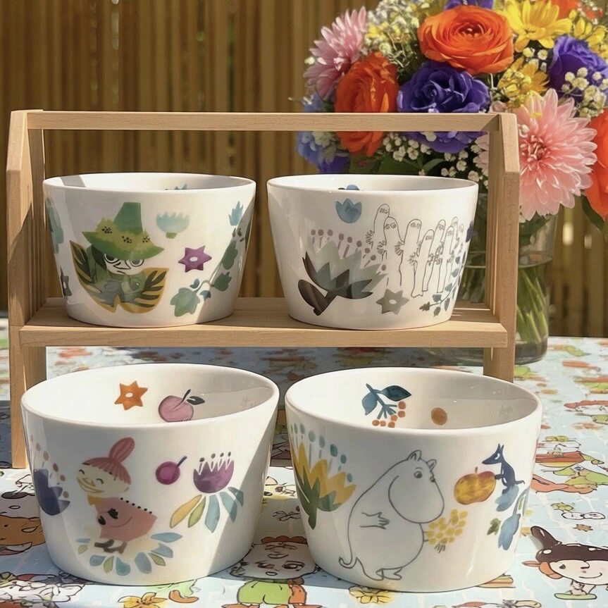 微瑕清仓出口日本姆明陶瓷小碗烤箱微波炉专用烤盅点心碟零食小吃