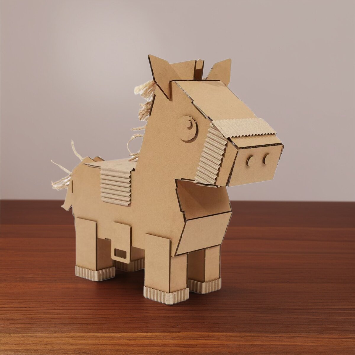 2026马年小萌马益智儿童纸板手工制作 创意DIY亲子互动教学玩具