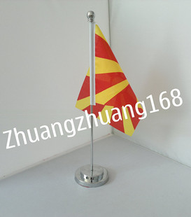 中国桌面摆件单杆签字旗办公桌旗会议旗旗座签约旗谈判旗各国国旗
