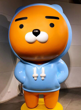 kakao 玻璃钢卡通模型雕塑壁挂装饰line friends奶茶店门口摆件