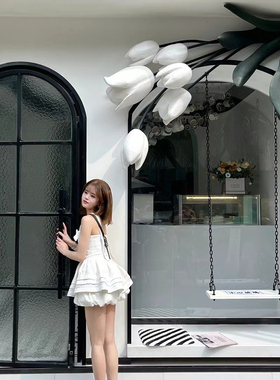 大型郁金香仿真植物花盆玻璃钢雕塑橱窗门头装饰客厅家居摆件定制