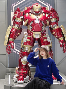钢铁人1比1全身模型雕塑可发光大型反浩克装甲玻璃纤维客厅落地摆