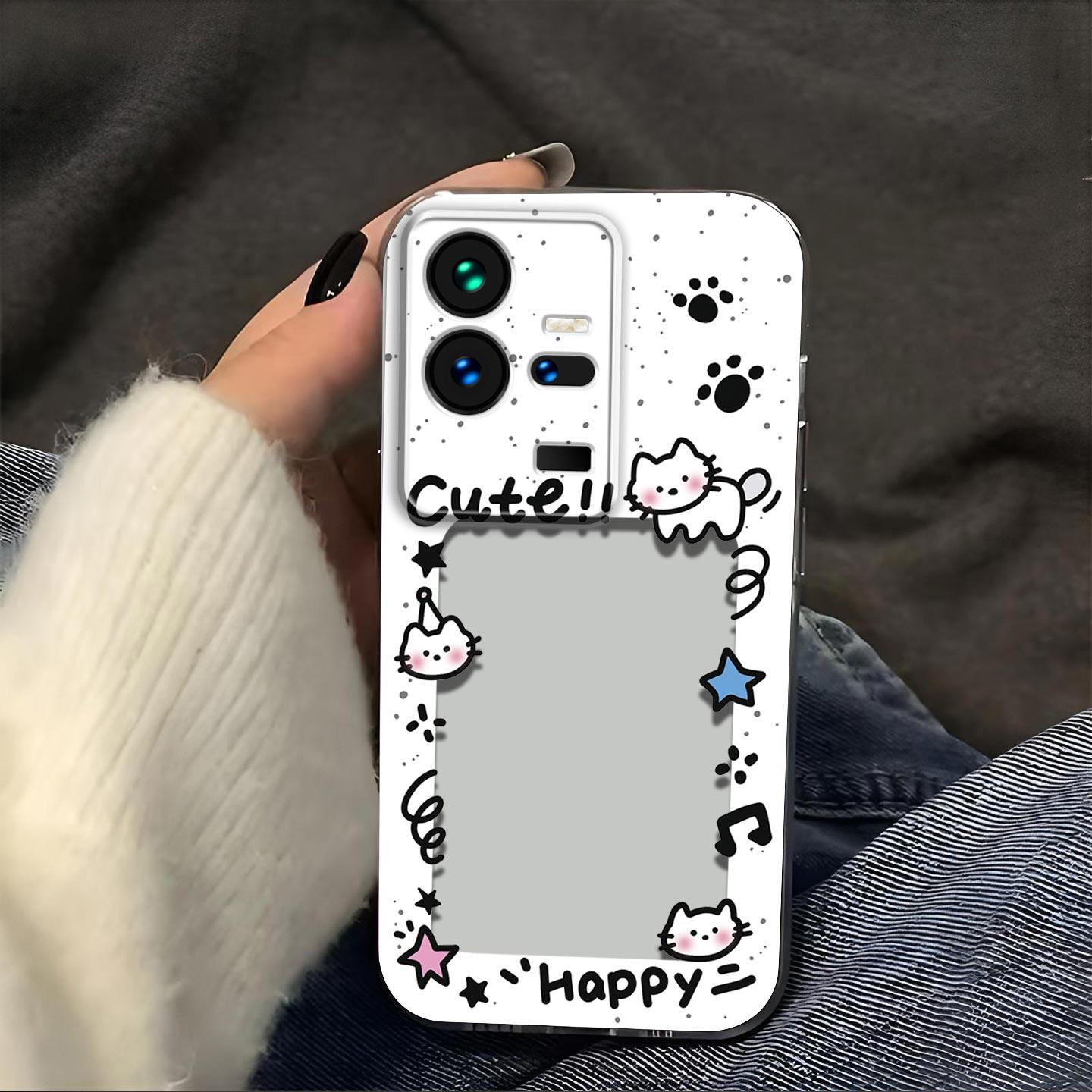 猫抓相框放照片适用iQOO11Pro手机壳V2254A镜头全包iQOO11防摔硅胶软壳高级感V2243A保护套超薄可爱小卡新款