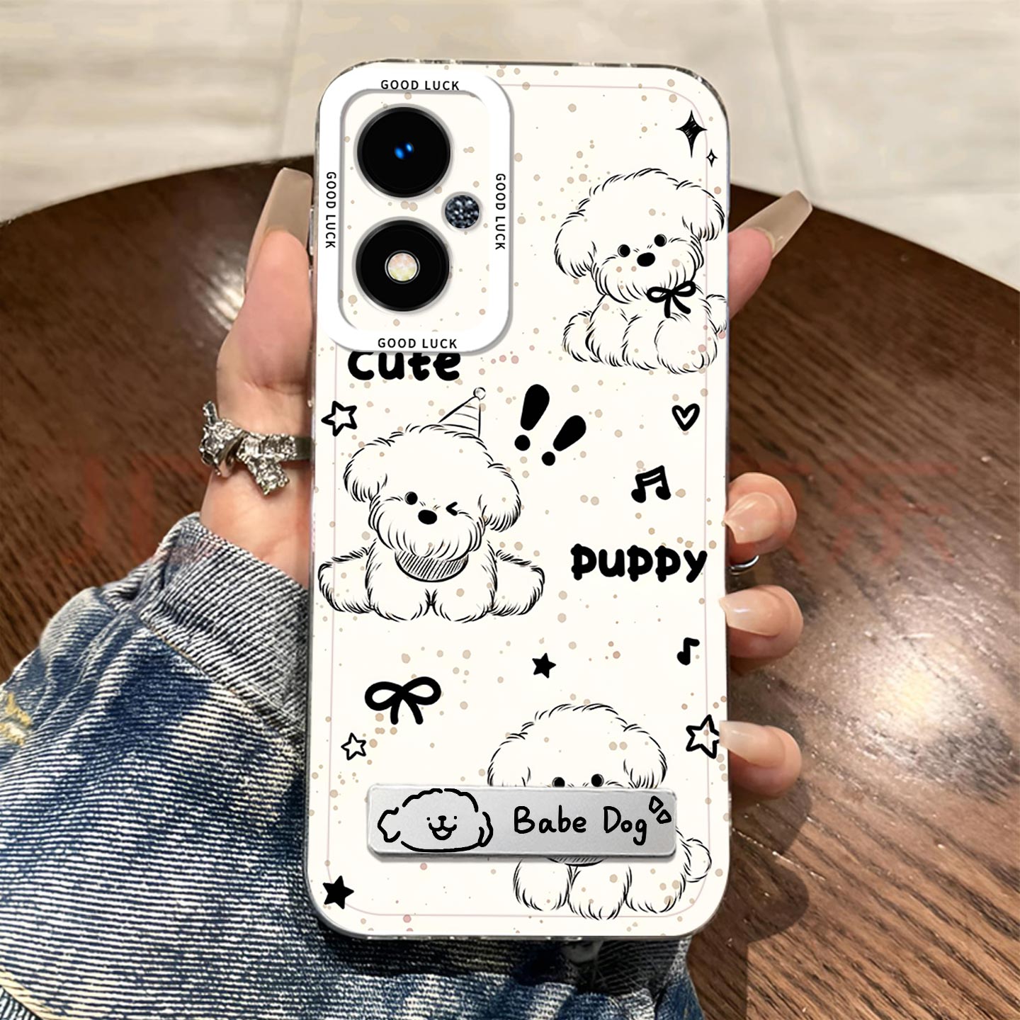 适用于OPPO A3i手机壳a3i全包PKL110防摔带支架斑点卡通可爱小狗A3iPlus保护套创意高级感手机套软壳个性新款