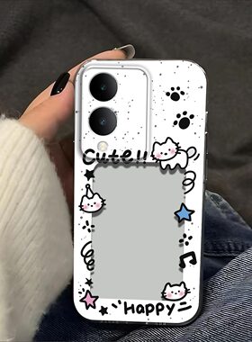 猫抓相框放照片适用于vivo Y36s手机壳y36镜头全包防摔硅胶软壳V2218A高级感保护套超薄可爱小卡新款手机套潮