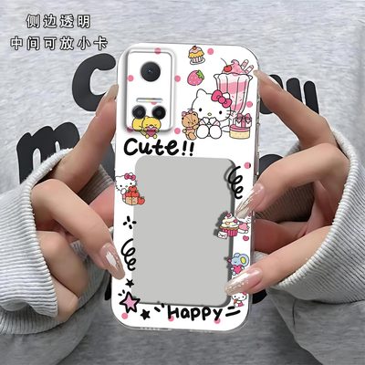 可爱KT猫相框可放照片适用于荣耀Play6T手机壳镜头全包CMAAN40磨砂防摔软壳保护套直边小卡创意新款手机套Por
