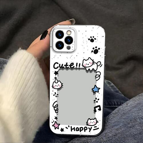 猫抓相框放照片适用苹果12Pro手机壳iPhone12镜头全包12promax防摔12mini硅胶软壳高级感保护套可爱小卡新款p