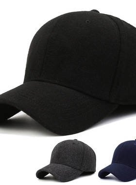 59-65cm定制版加大头围秋冬保暖加绒棒球帽男士大码棉帽子