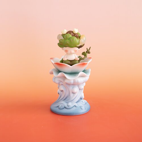 陶瓷水浪莲花底座手办装饰摆件