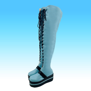 1080 miku cos鞋cosplay鞋来图定制二次元动漫展演出鞋