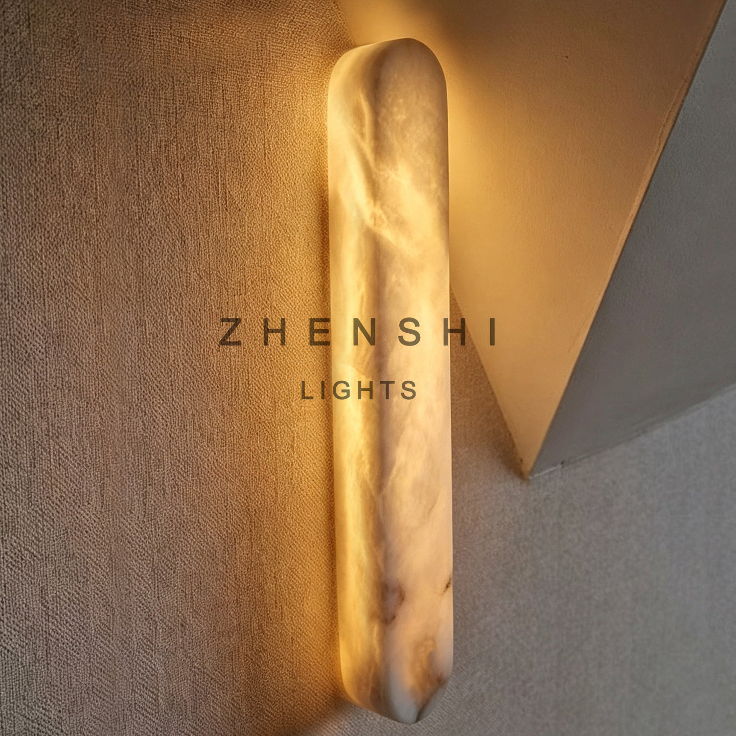 法式轻奢全铜天然云石壁灯北欧简约客厅背景墙卧室洗手台镜前墙灯
